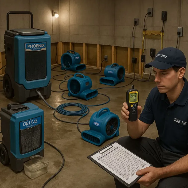 Structural Drying and Dehumidification process in Elgin, OR